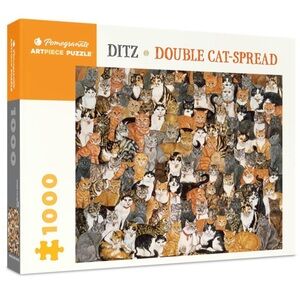 New! Ditz: Double Cat-Spread 1000-Piece Jigsaw Puzzle - new in packaging!